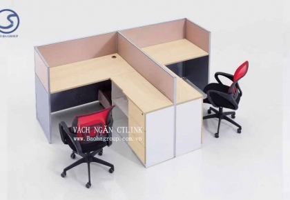 Vách ngăn bàn làm việc Gỗ 02 nhân viên